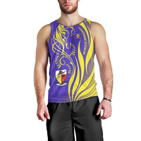 Campione d’Italia Men Tank Top with Yellow Horse Graphic and Purple Flame Crest - Wonder Print Shop