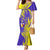 Campione d’Italia Mermaid Dress with Yellow Horse Graphic and Purple Flame Crest - Wonder Print Shop