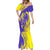 Campione d’Italia Mermaid Dress with Yellow Horse Graphic and Purple Flame Crest - Wonder Print Shop