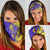 Campione d’Italia Neck Gaiter with Yellow Horse Graphic and Purple Flame Crest - Wonder Print Shop