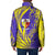 Campione d’Italia Padded Jacket with Yellow Horse Graphic and Purple Flame Crest - Wonder Print Shop