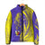 Campione d’Italia Padded Jacket with Yellow Horse Graphic and Purple Flame Crest - Wonder Print Shop