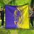 Campione d’Italia Quilt with Yellow Horse Graphic and Purple Flame Crest - Wonder Print Shop