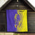 Campione d’Italia Quilt with Yellow Horse Graphic and Purple Flame Crest - Wonder Print Shop