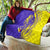 Campione d’Italia Quilt with Yellow Horse Graphic and Purple Flame Crest - Wonder Print Shop