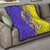 Campione d’Italia Quilt with Yellow Horse Graphic and Purple Flame Crest - Wonder Print Shop