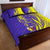 Campione d’Italia Quilt Bed Set with Yellow Horse Graphic and Purple Flame Crest - Wonder Print Shop
