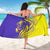 Campione d’Italia Sarong with Yellow Horse Graphic and Purple Flame Crest - Wonder Print Shop