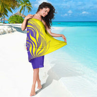 Campione d’Italia Sarong with Yellow Horse Graphic and Purple Flame Crest - Wonder Print Shop