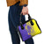 Campione d’Italia Shoulder Handbag with Yellow Horse Graphic and Purple Flame Crest - Wonder Print Shop