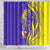 Campione d’Italia Shower Curtain with Yellow Horse Graphic and Purple Flame Crest - Wonder Print Shop
