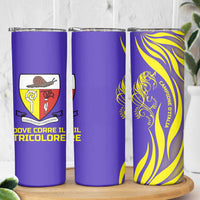 Campione d’Italia Skinny Tumbler with Yellow Horse Graphic and Purple Flame Crest - Wonder Print Shop