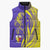 Campione d’Italia Sleeveless Puffer Jacket with Yellow Horse Graphic and Purple Flame Crest - Wonder Print Shop
