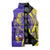 Campione d’Italia Sleeveless Puffer Jacket with Yellow Horse Graphic and Purple Flame Crest - Wonder Print Shop
