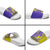 Campione d’Italia Slide Sandals with Yellow Horse Graphic and Purple Flame Crest - Wonder Print Shop