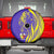 Campione d’Italia Spare Tire Cover with Yellow Horse Graphic and Purple Flame Crest - Wonder Print Shop