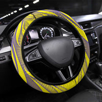 Campione d’Italia Steering Wheel Cover with Yellow Horse Graphic and Purple Flame Crest - Wonder Print Shop