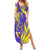 Campione d’Italia Summer Maxi Dress with Yellow Horse Graphic and Purple Flame Crest - Wonder Print Shop