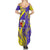 Campione d’Italia Summer Maxi Dress with Yellow Horse Graphic and Purple Flame Crest - Wonder Print Shop