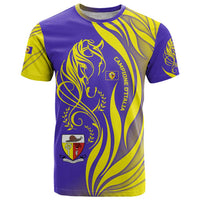 Campione d’Italia T Shirt with Yellow Horse Graphic and Purple Flame Crest - Wonder Print Shop