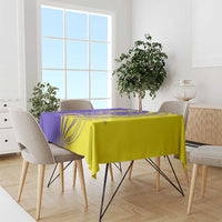 Campione d’Italia Tablecloth with Yellow Horse Graphic and Purple Flame Crest - Wonder Print Shop