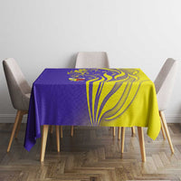 Campione d’Italia Tablecloth with Yellow Horse Graphic and Purple Flame Crest - Wonder Print Shop