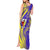 Campione d’Italia Tank Maxi Dress with Yellow Horse Graphic and Purple Flame Crest - Wonder Print Shop