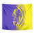 Campione d’Italia Tapestry with Yellow Horse Graphic and Purple Flame Crest - Wonder Print Shop
