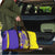 Campione d’Italia Travel Bag with Yellow Horse Graphic and Purple Flame Crest - Wonder Print Shop