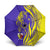 Campione d’Italia Umbrella with Yellow Horse Graphic and Purple Flame Crest - Wonder Print Shop