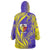 Campione d’Italia Wearable Blanket Hoodie with Yellow Horse Graphic and Purple Flame Crest - Wonder Print Shop