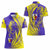 Campione d’Italia Women Polo Shirt with Yellow Horse Graphic and Purple Flame Crest - Wonder Print Shop