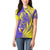 Campione d’Italia Women Polo Shirt with Yellow Horse Graphic and Purple Flame Crest - Wonder Print Shop