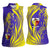 Campione d’Italia Women Sleeveless Polo Shirt with Yellow Horse Graphic and Purple Flame Crest - Wonder Print Shop