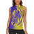 Campione d’Italia Women Sleeveless Polo Shirt with Yellow Horse Graphic and Purple Flame Crest - Wonder Print Shop