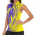 Campione d’Italia Women Sleeveless Polo Shirt with Yellow Horse Graphic and Purple Flame Crest - Wonder Print Shop