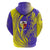 Campione d’Italia Zip Hoodie with Yellow Horse Graphic and Purple Flame Crest - Wonder Print Shop