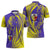 Campione d’Italia Zipper Polo Shirt with Yellow Horse Graphic and Purple Flame Crest - Wonder Print Shop