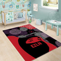 Zapatista Territories Area Rug Mexico with EZLN Masked Face and Floral - Wonder Print Shop