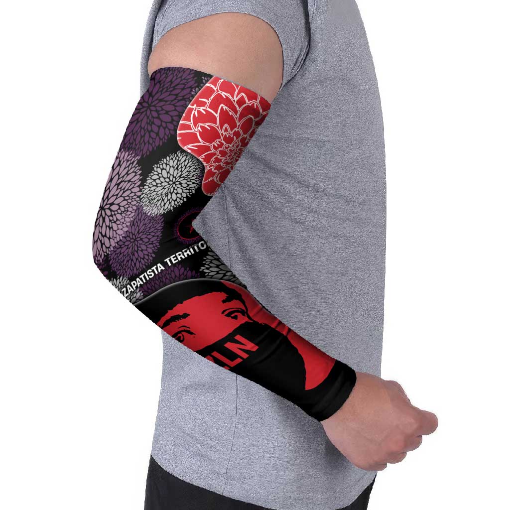 Zapatista Territories Arm Sleeves Mexico with EZLN Masked Face and Floral - Wonder Print Shop