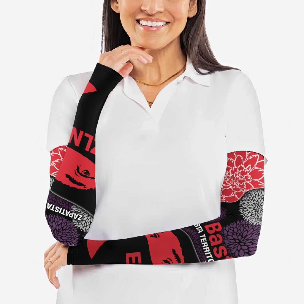 Zapatista Territories Arm Sleeves Mexico with EZLN Masked Face and Floral - Wonder Print Shop