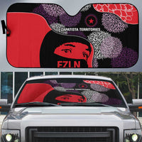 Zapatista Territories Auto Sun Shade Mexico with EZLN Masked Face and Floral - Wonder Print Shop