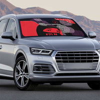 Zapatista Territories Auto Sun Shade Mexico with EZLN Masked Face and Floral - Wonder Print Shop