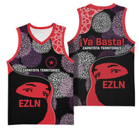 Zapatista Territories Basketball Jersey Mexico with EZLN Masked Face and Floral - Wonder Print Shop