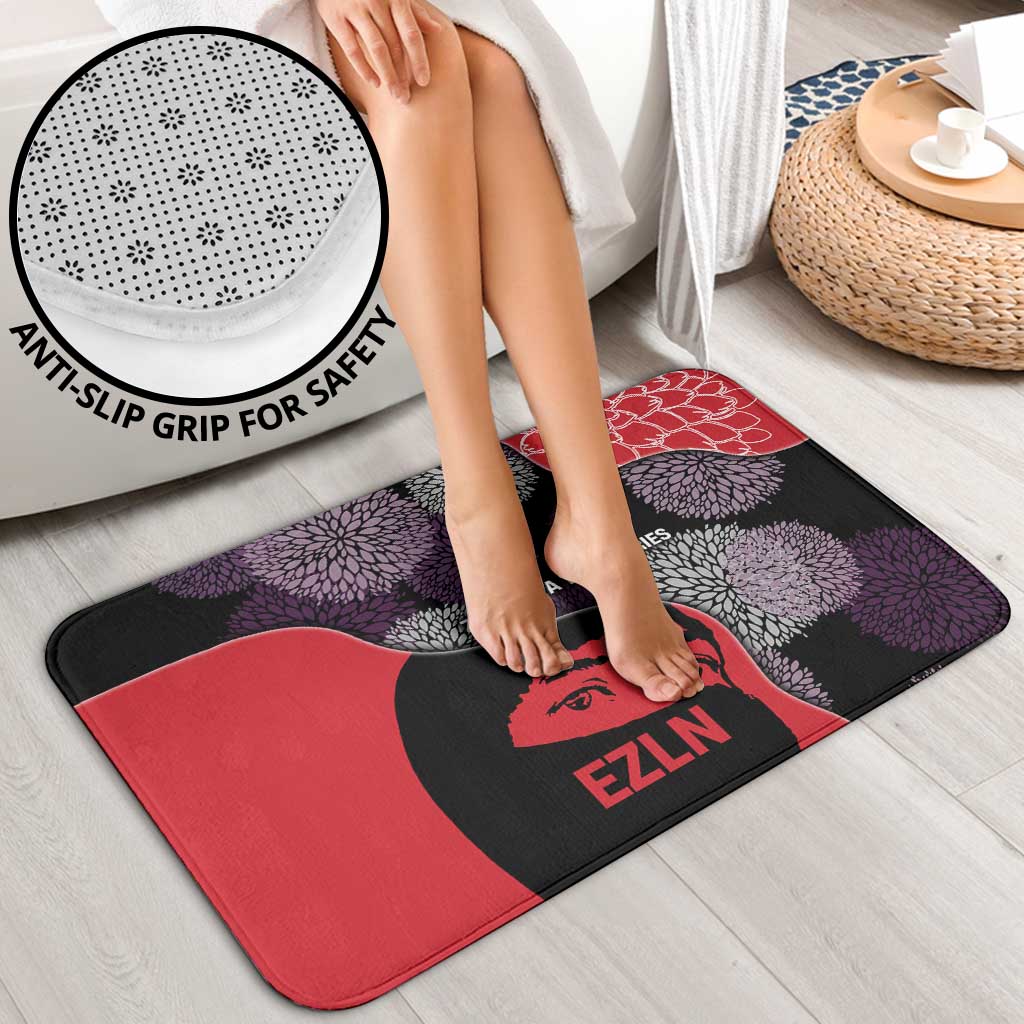 Zapatista Territories Bathroom Set Mexico with EZLN Masked Face and Floral - Wonder Print Shop