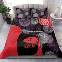 Zapatista Territories Bedding Set Mexico with EZLN Masked Face and Floral - Wonder Print Shop
