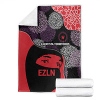 Zapatista Territories Blanket Mexico with EZLN Masked Face and Floral - Wonder Print Shop