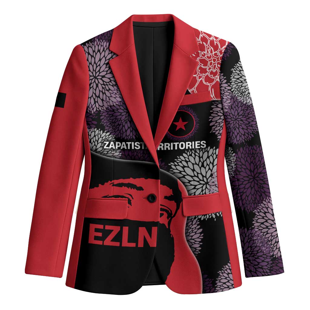 Zapatista Territories Blazer Mexico with EZLN Masked Face and Floral - Wonder Print Shop