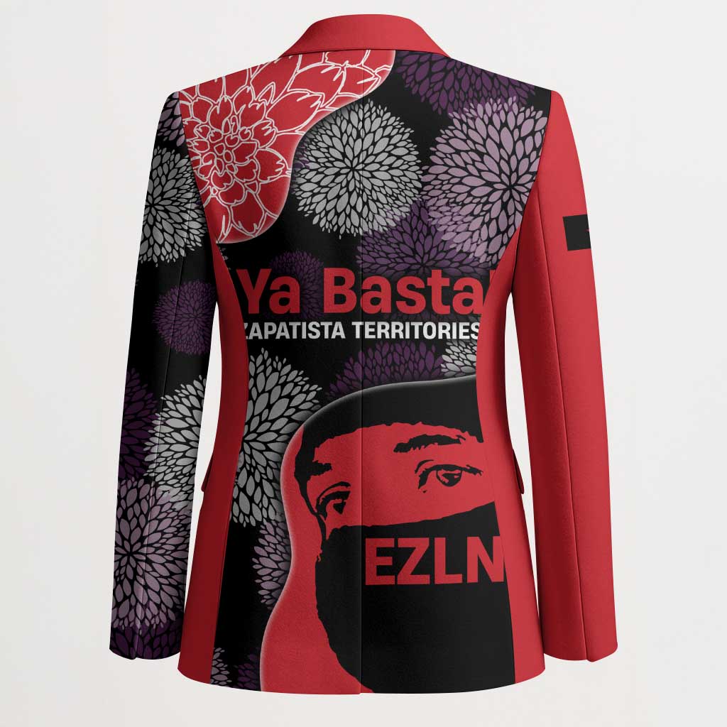 Zapatista Territories Blazer Mexico with EZLN Masked Face and Floral - Wonder Print Shop