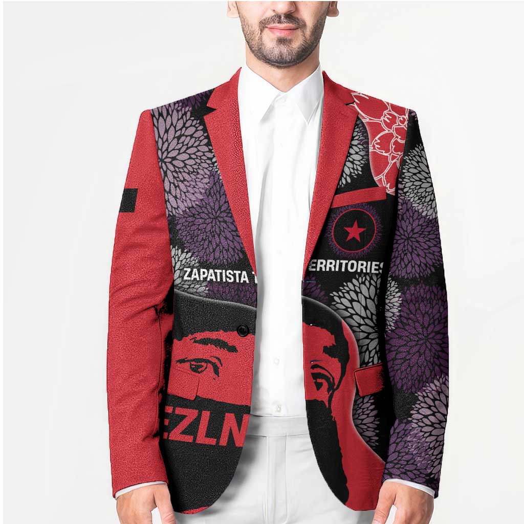 Zapatista Territories Blazer Mexico with EZLN Masked Face and Floral - Wonder Print Shop